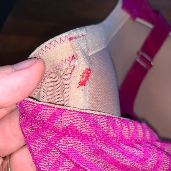 THIRDLOVE Graphic Mesh Demi Bra in Magenta Underwire Size 38G Used - Picture 5 of 6